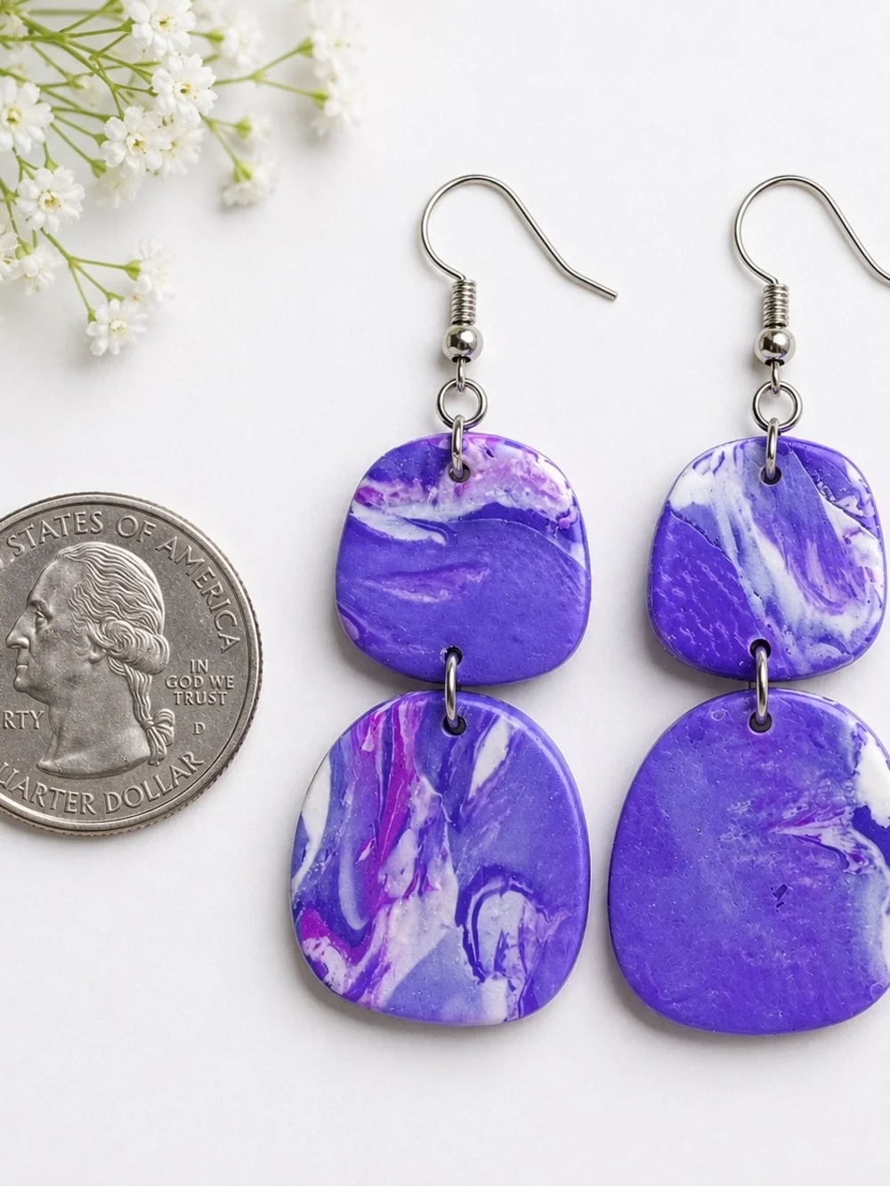 Handmade Polymer Clay Statement Earrings